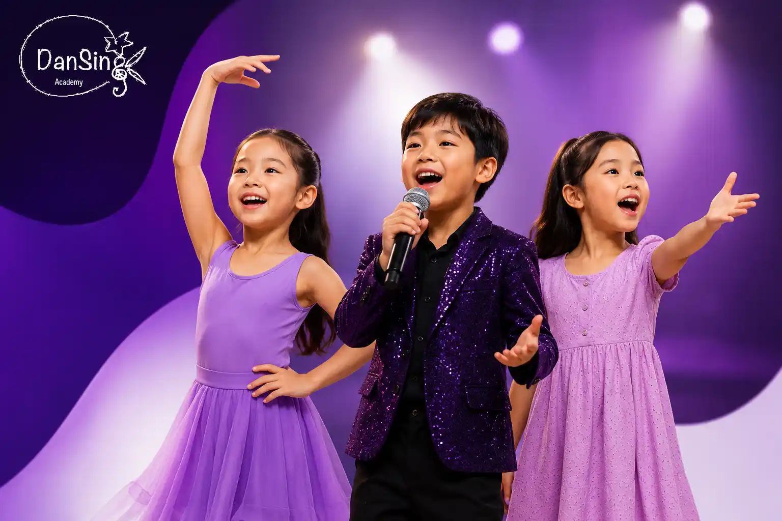 Children building confidence through dance, singing, and acting classes at DanSing Academy Singapore