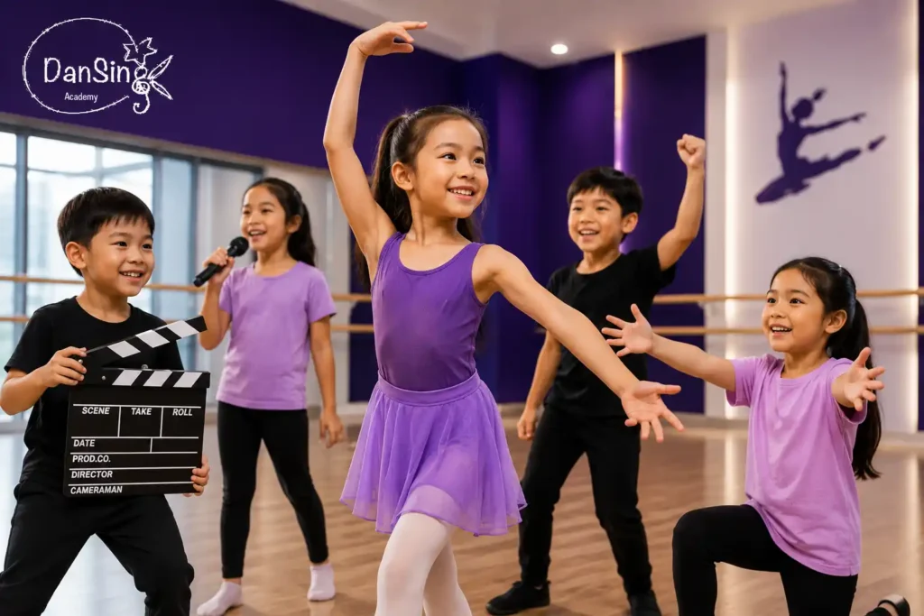 Children building confidence through performing arts activities in Singapore