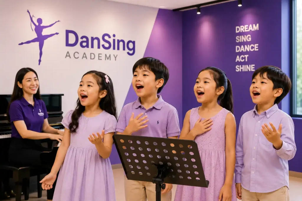 Children participating in singing classes to develop confidence, vocal skills, and stage presence