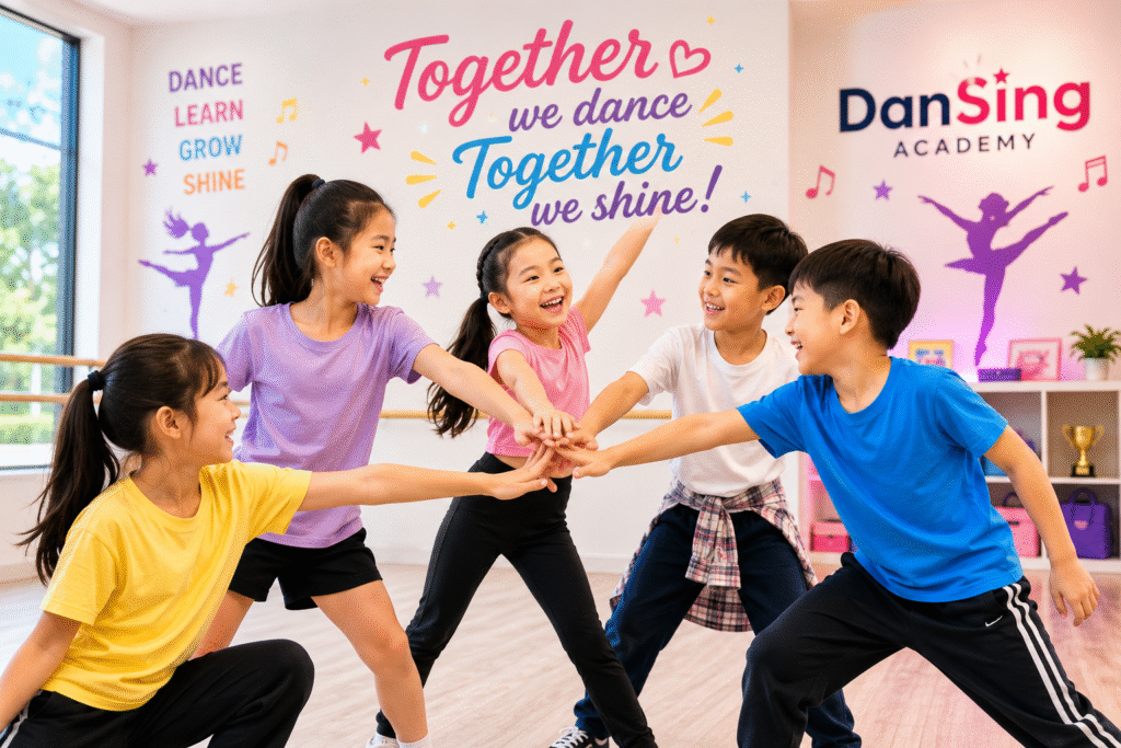 children developing teamwork and social skills through dance classes