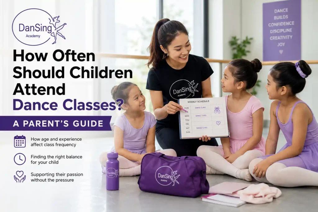 Children discussing a weekly dance class schedule with their dance teacher